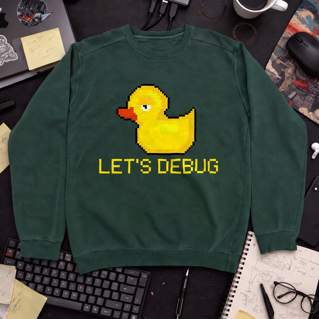 Lets Debug Duck Sweatshirt — Bottle Green