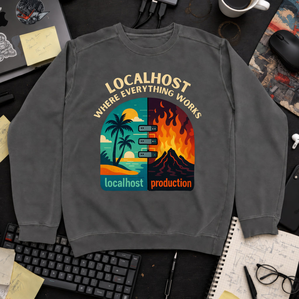 localhost vs production Sweatshirt — Pepper
