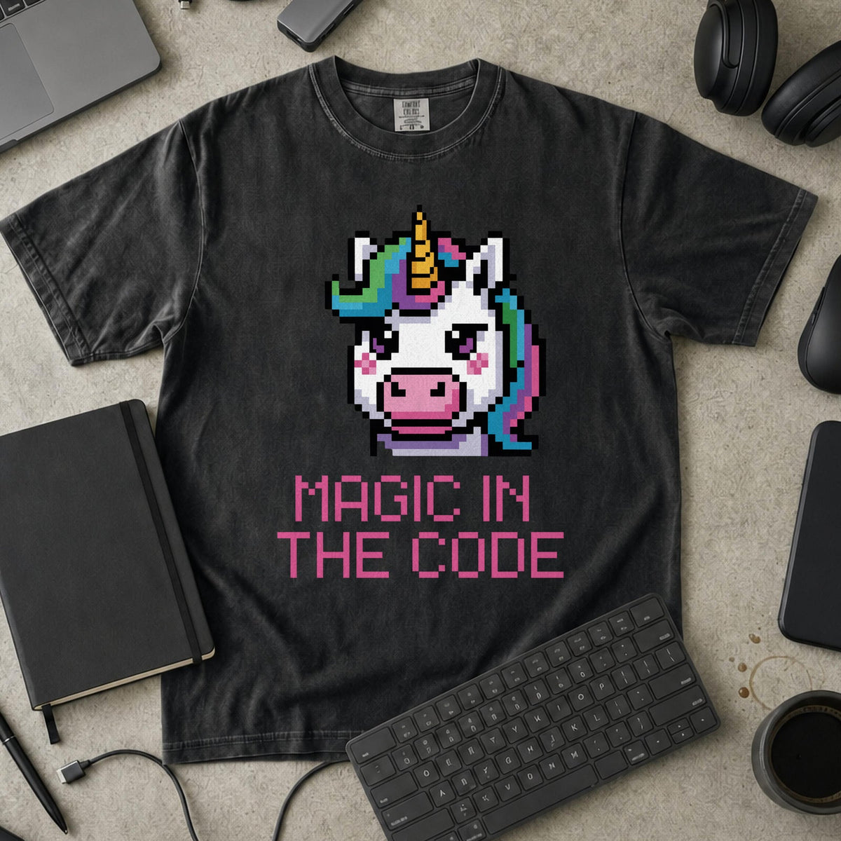 magic in the code Premium Shirt — black Premium Shirt mock-up