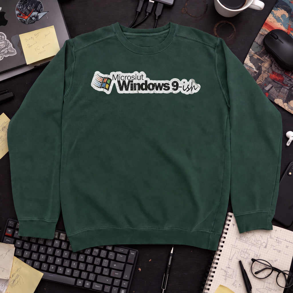 Microslut Windows 9 Ish Sweatshirt — Bottle Green