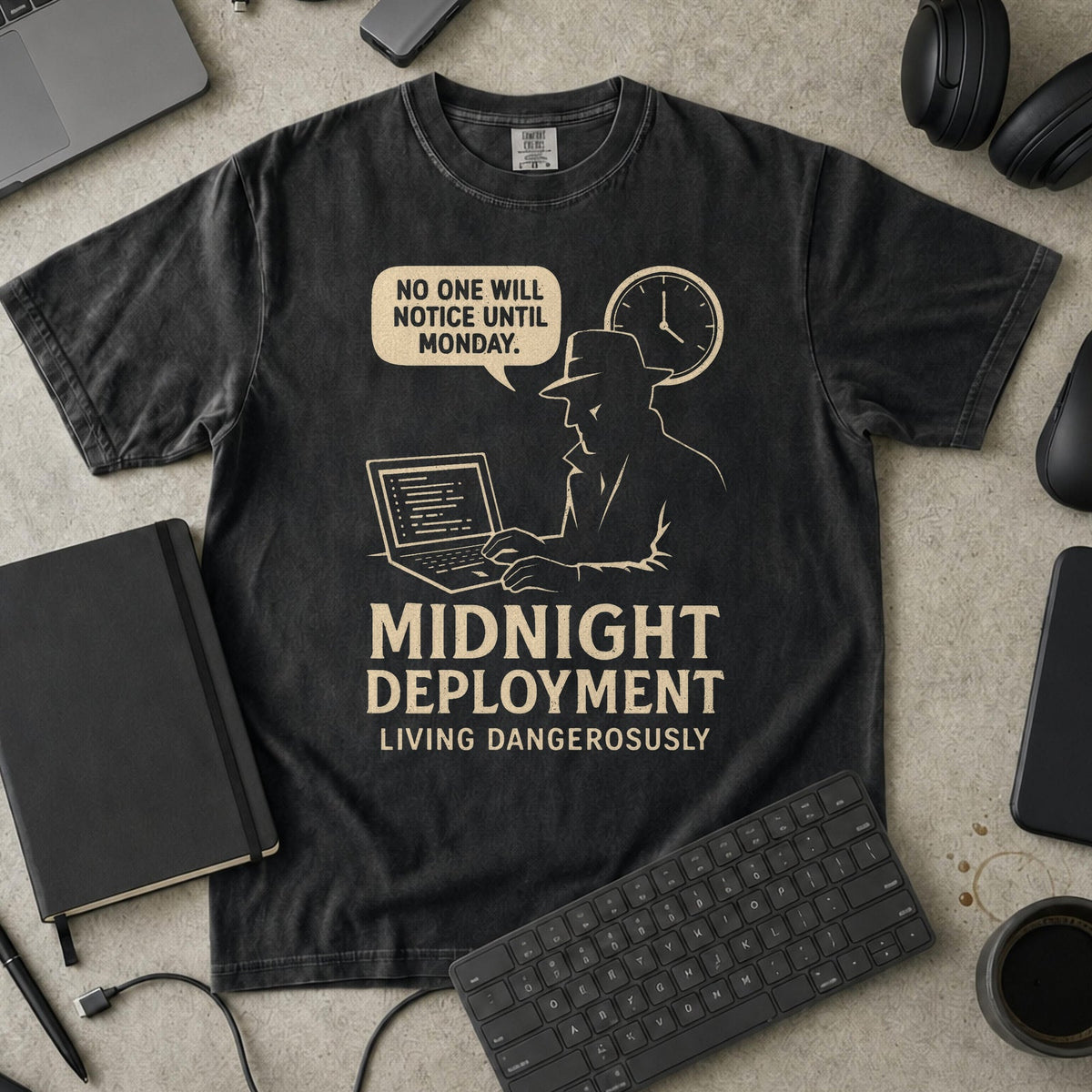 midnight deployment Premium Shirt — black Premium Shirt mock-up