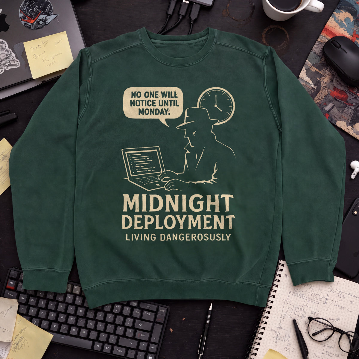 midnight deployment Sweatshirt — Bottle Green
