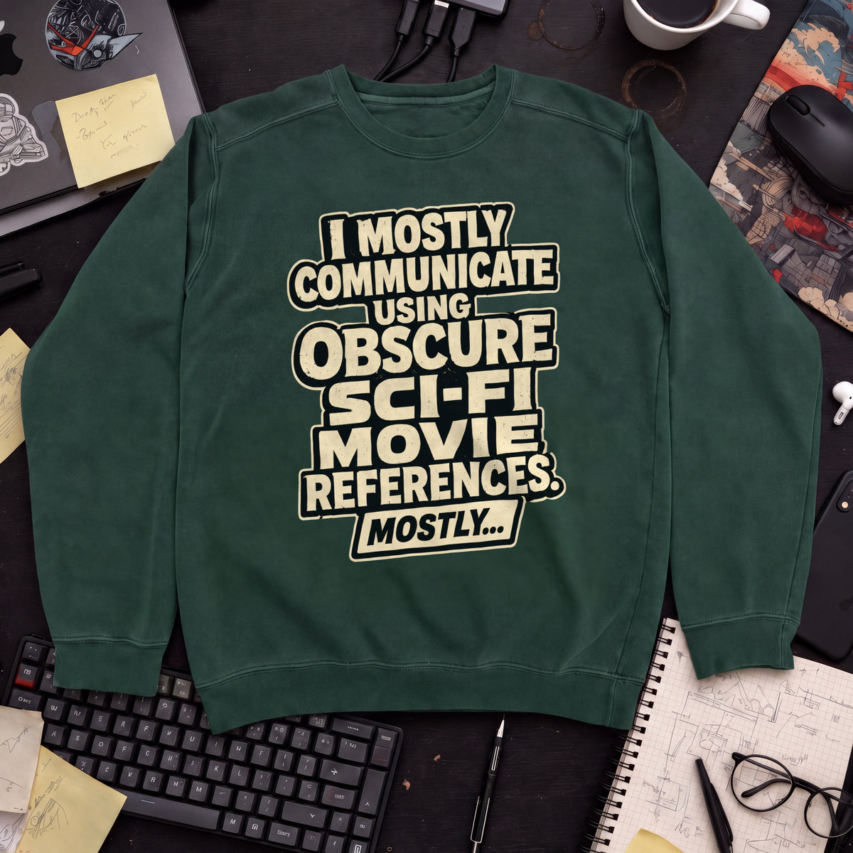 Mostly Communicate Sweatshirt — Bottle Green