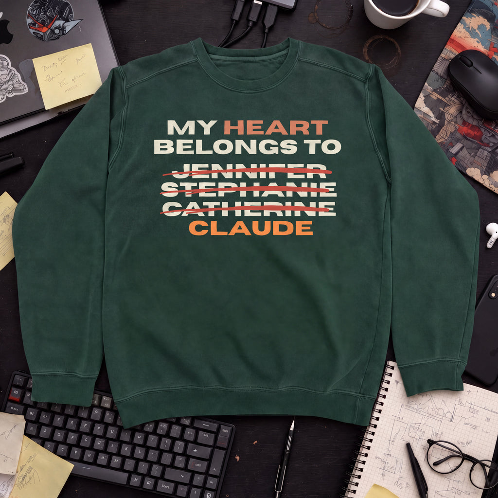 My Heart Belongs To Claude Sweatshirt — Bottle Green