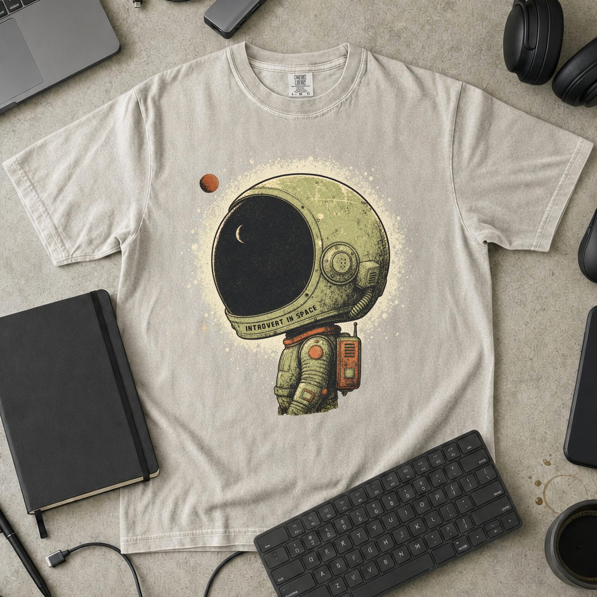 Introvert in Space Premium Shirt - Ivory mockup