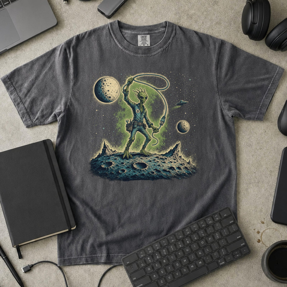 Moon Explorer Premium Shirt - Pepper mockup