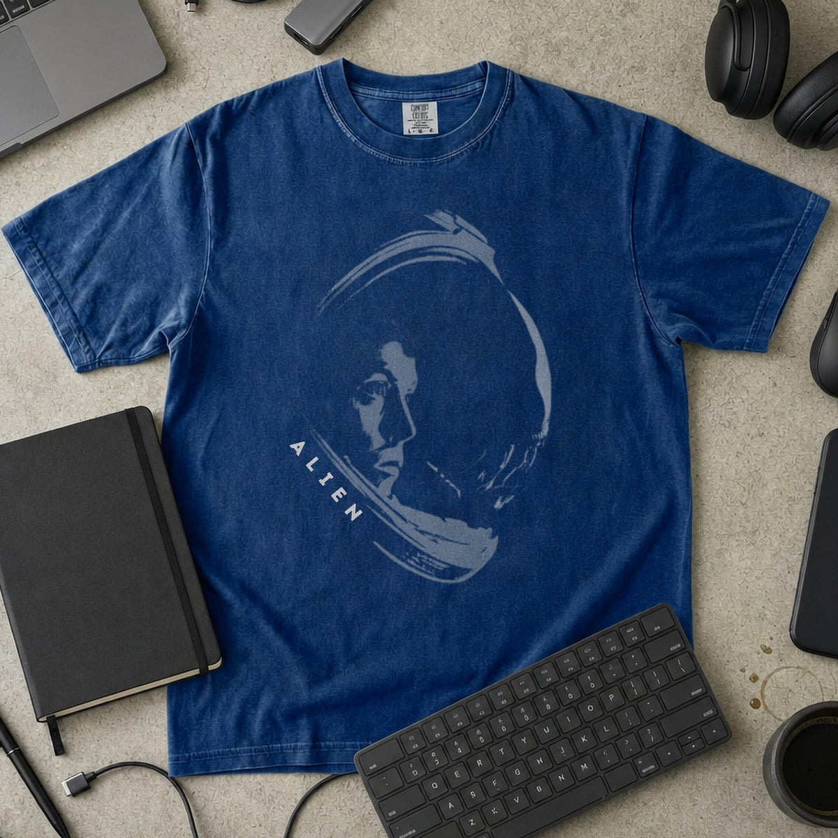 Alien Encounter Premium Shirt - True Navy mockup