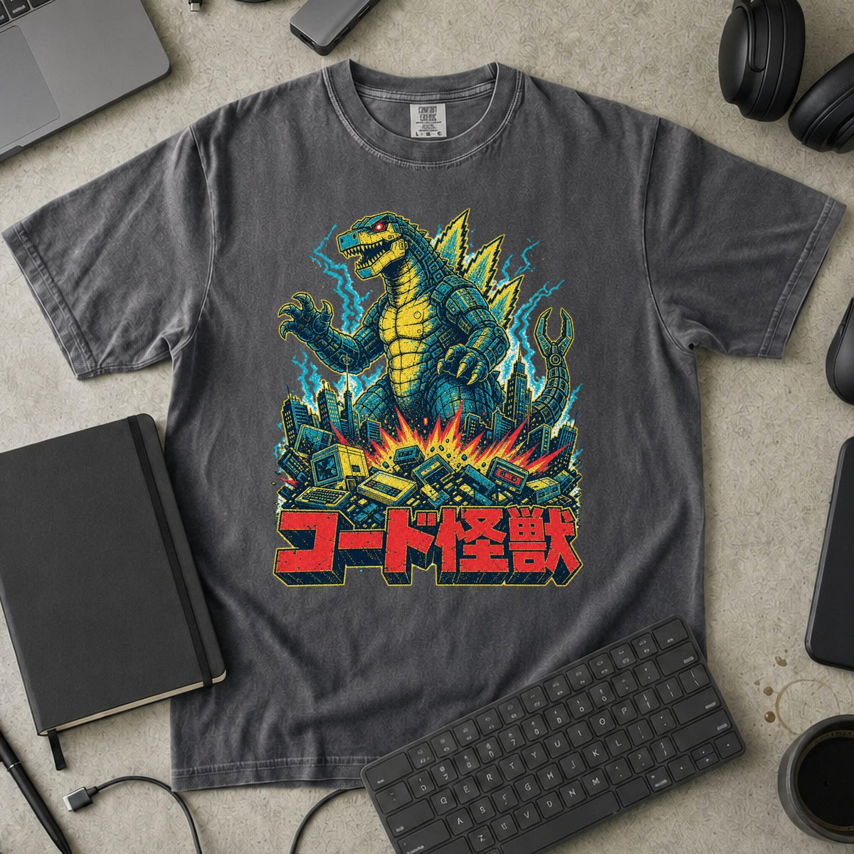 Kaiju Tech Monster Premium Shirt - Pepper mockup