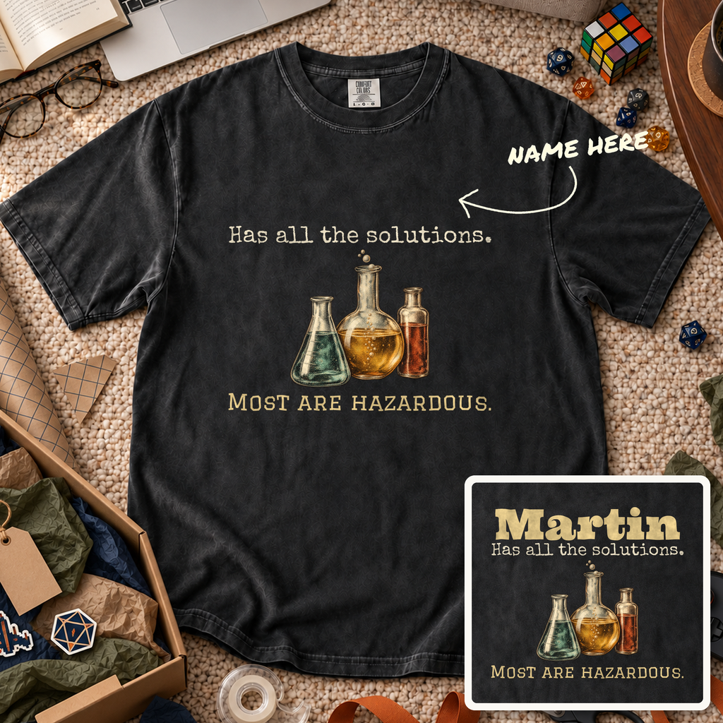 Hazardous Solutions Custom Shirt — personalized Black Comfort Colors 1717