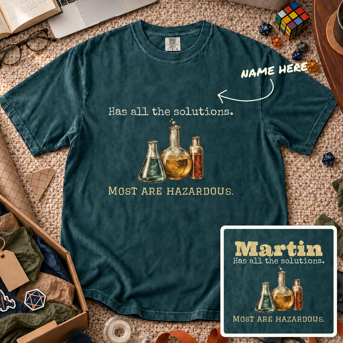 Hazardous Solutions Custom Shirt — personalized Blue Spruce Comfort Colors 1717