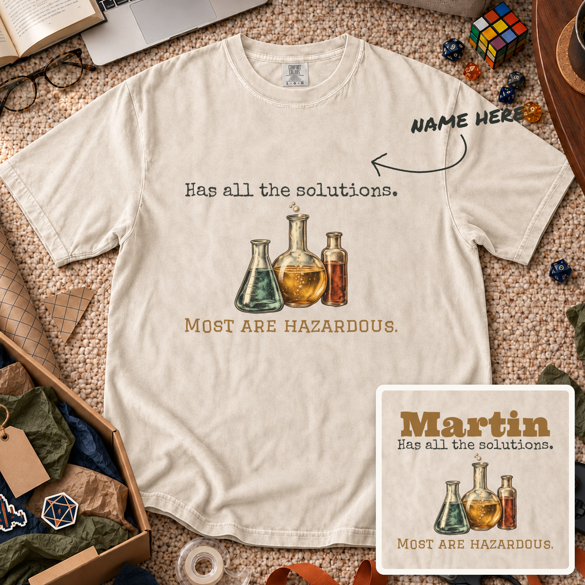 Hazardous Solutions Custom Shirt — personalized Ivory Comfort Colors 1717