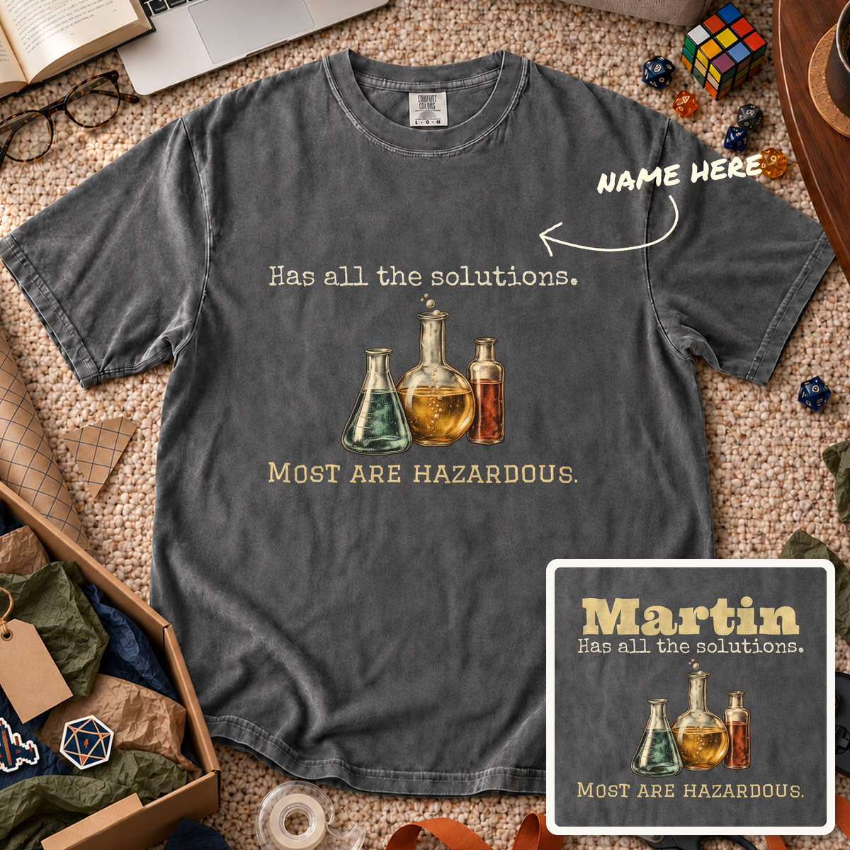 Hazardous Solutions Custom Shirt — personalized Pepper Comfort Colors 1717