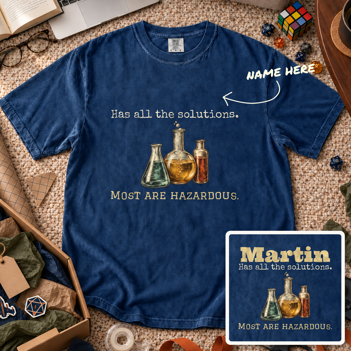 Hazardous Solutions Custom Shirt — personalized True Navy Comfort Colors 1717