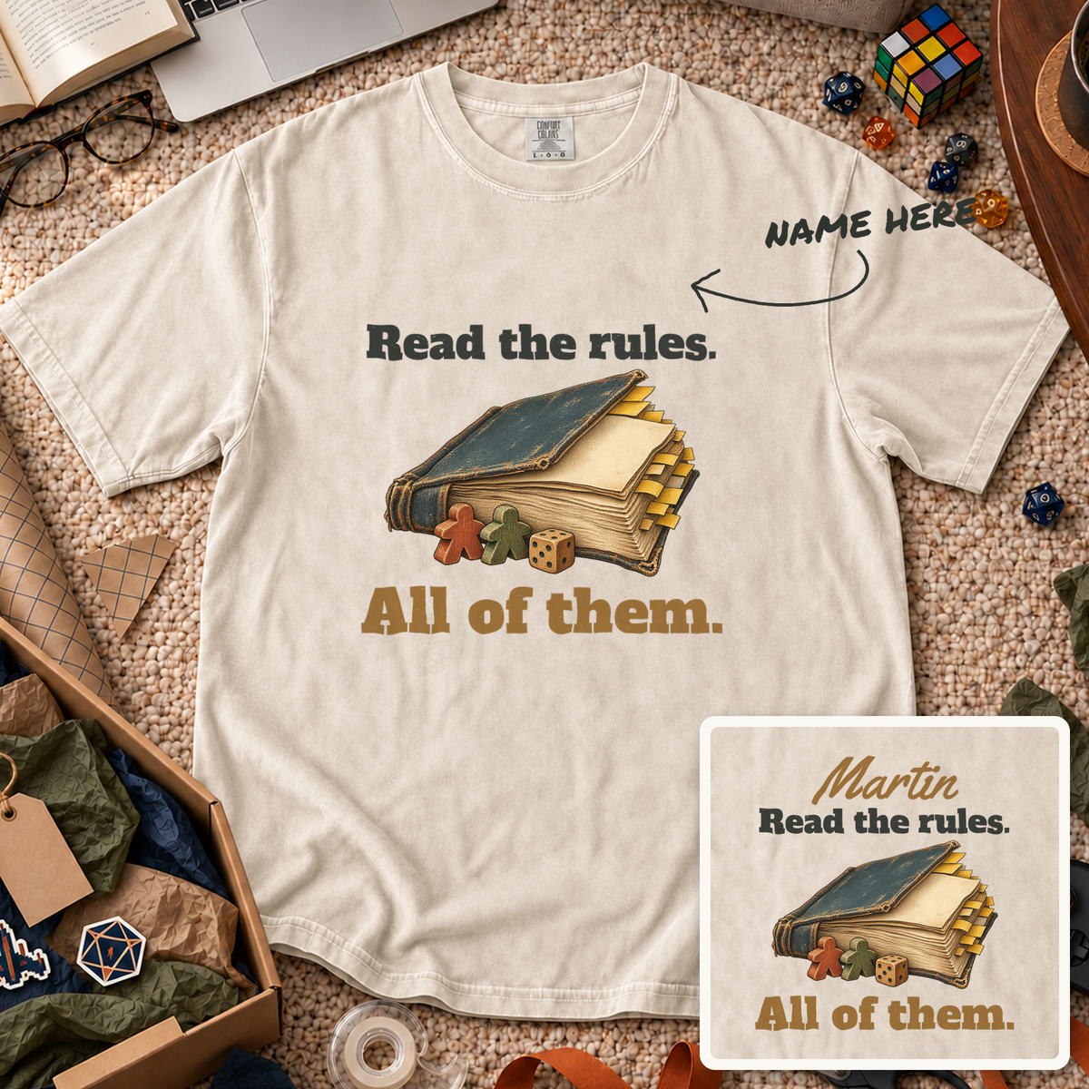 Read All the Rules Custom Shirt — personalized Ivory Comfort Colors 1717