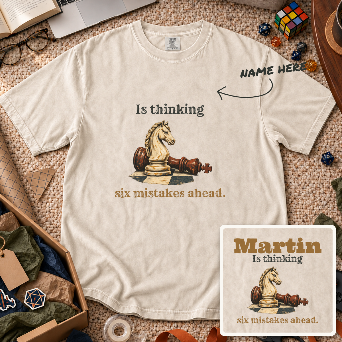 Six Mistakes Ahead Custom Shirt — personalized Ivory Comfort Colors 1717