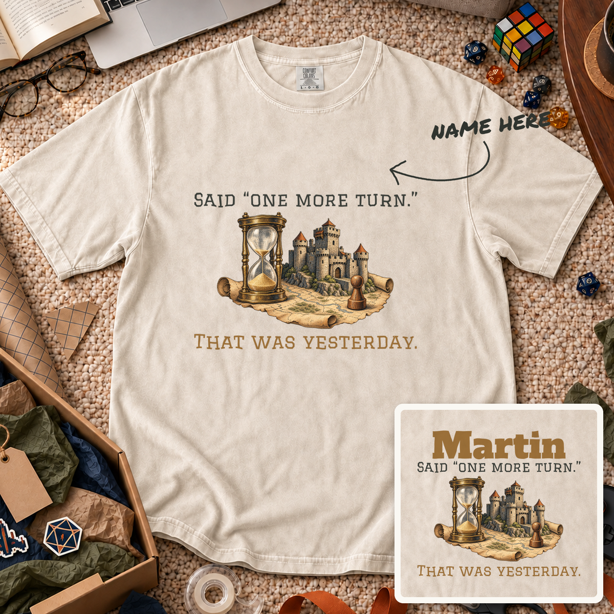One More Turn Custom Shirt — personalized Ivory Comfort Colors 1717