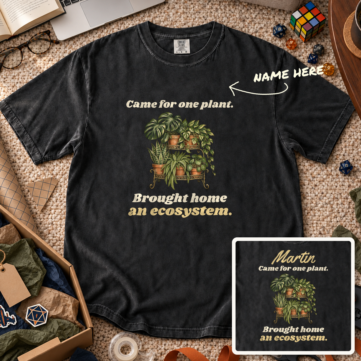 Brought Home an Ecosystem Custom Shirt — personalized Black Comfort Colors 1717
