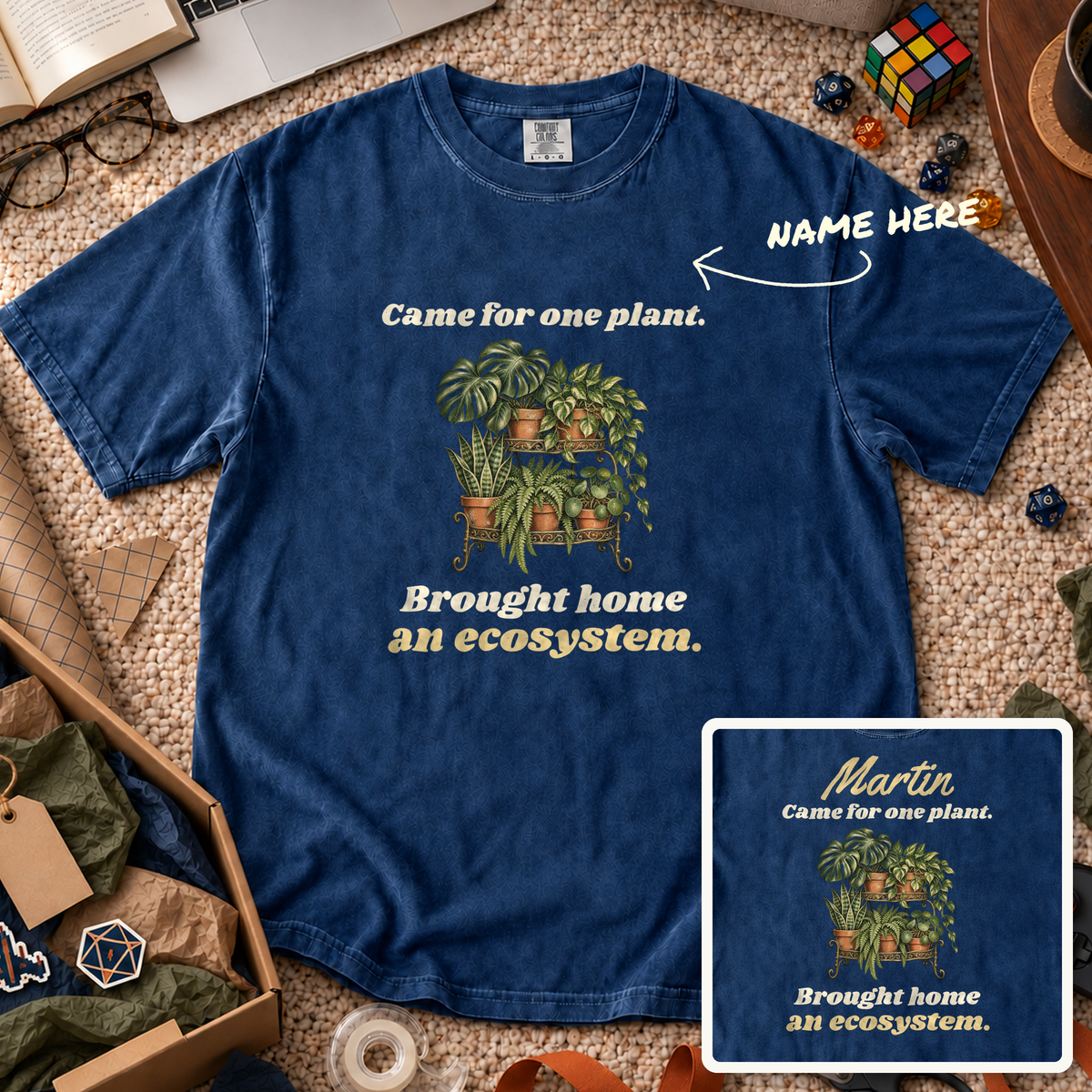 Brought Home an Ecosystem Custom Shirt — personalized True Navy Comfort Colors 1717