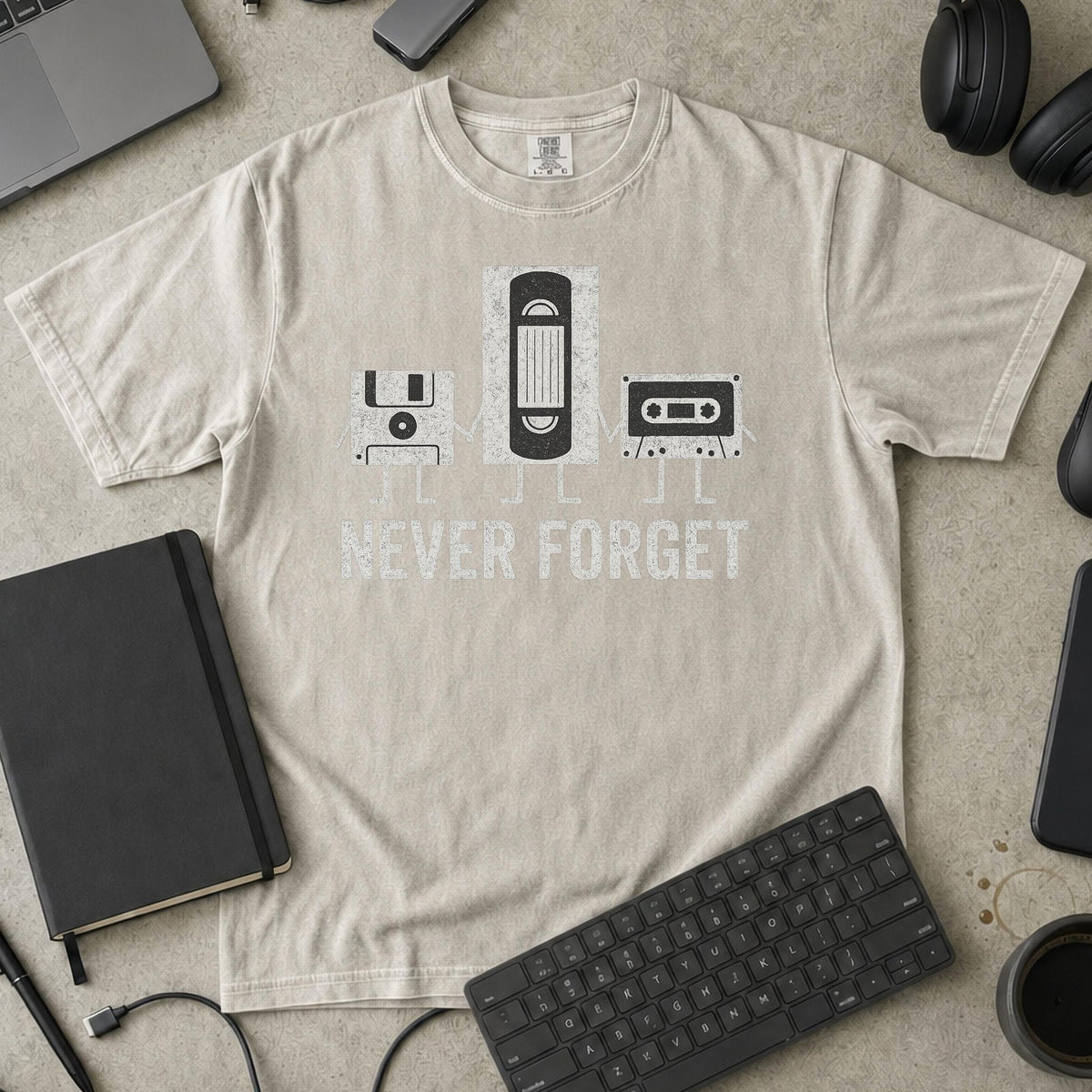 never forget Premium Shirt — ivory Premium Shirt mock-up