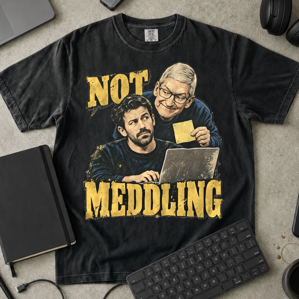 Not Meddling Shirt — Black Comfort Colors 1717 flat lay