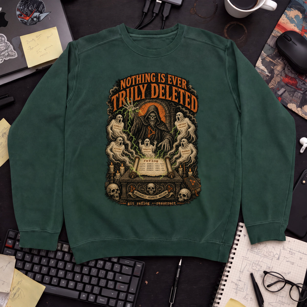 Nothing Is Ever Truly Deleted Sweatshirt sweatshirt — Bottle Green