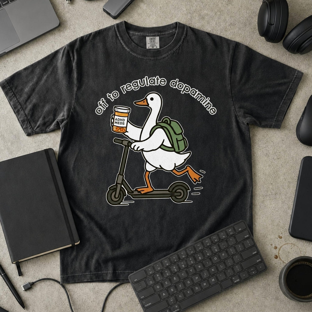 Off To Regulate Dopamine Premium Shirt — black Premium Shirt mock-up