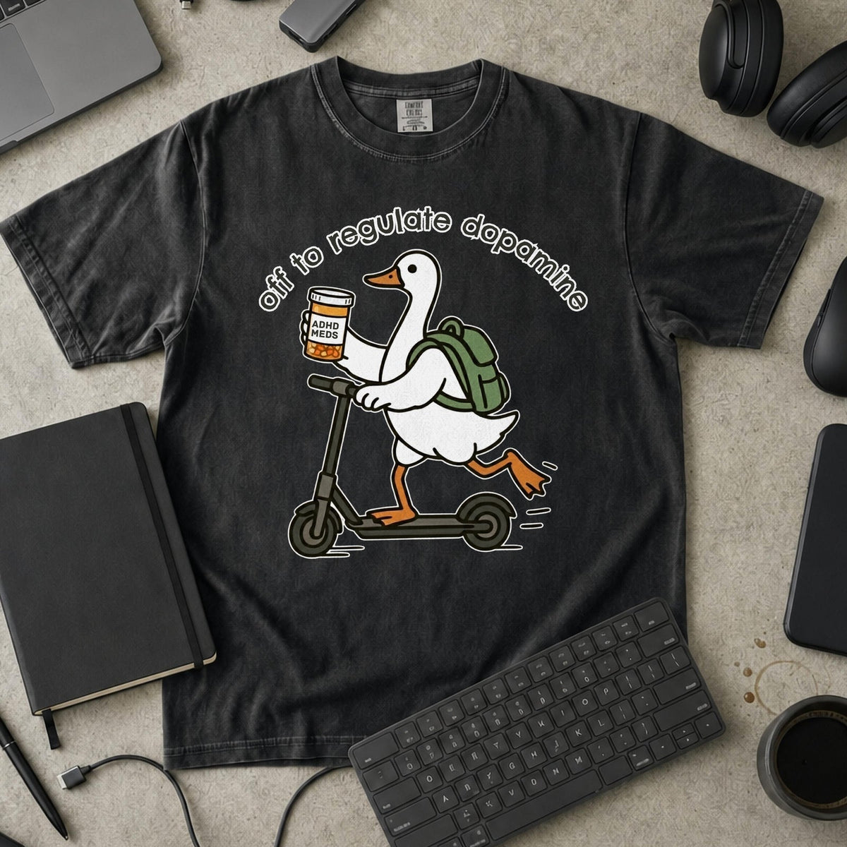 Off To Regulate Dopamine Premium Shirt — black Premium Shirt mock-up
