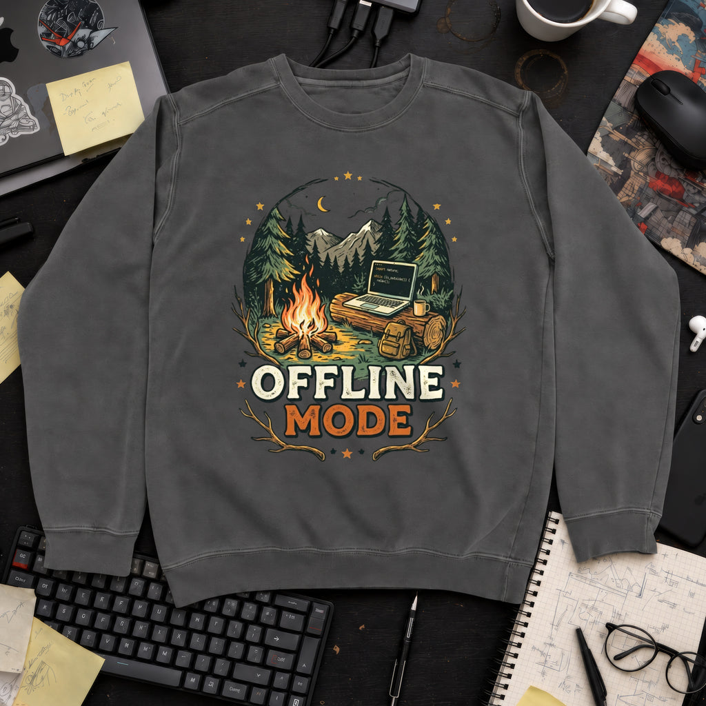 Offline Mode Campfire Sweatshirt — Pepper