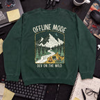 Offline Mode Dev On The Wild Sweatshirt — Bottle Green