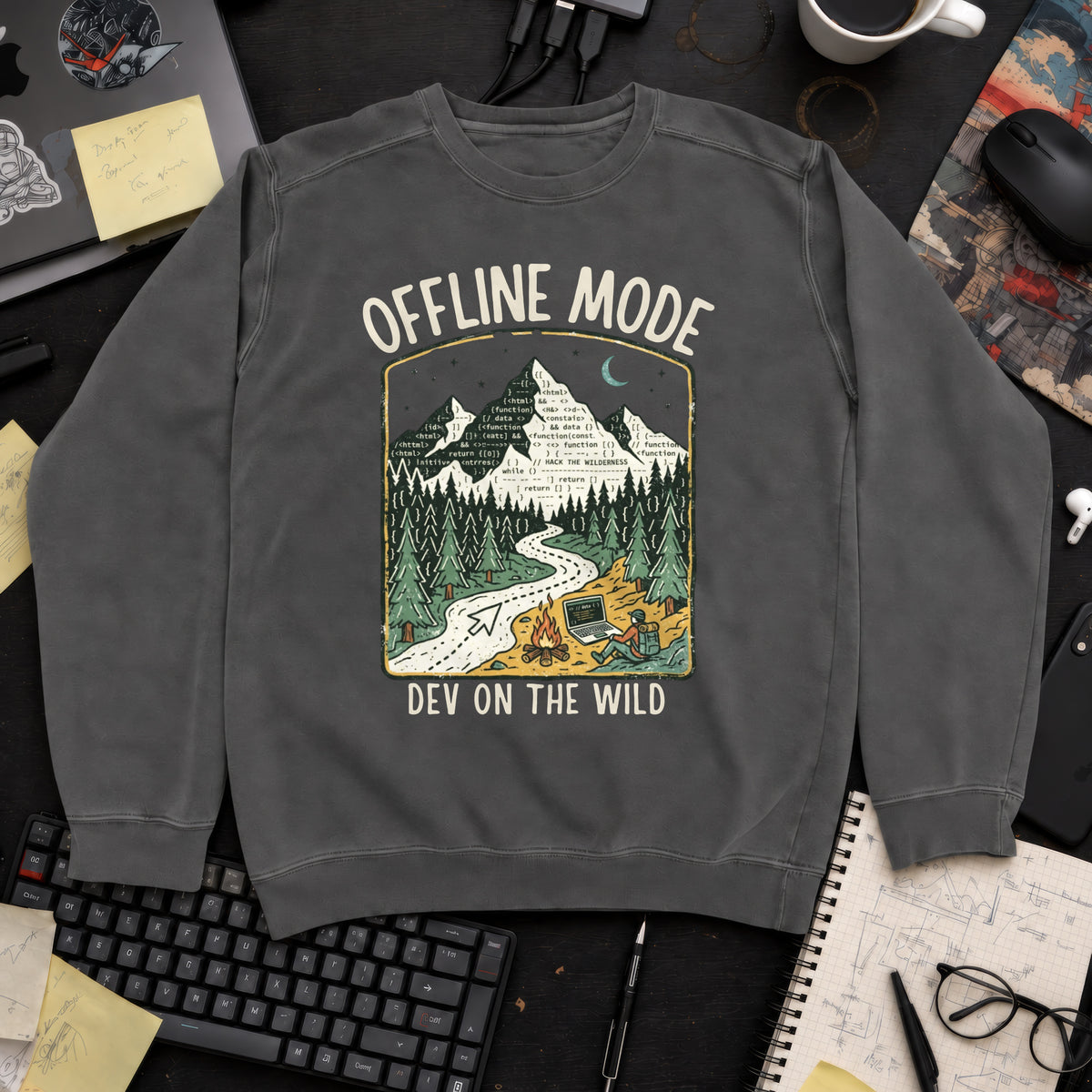 Offline Mode Dev On The Wild Sweatshirt — Pepper