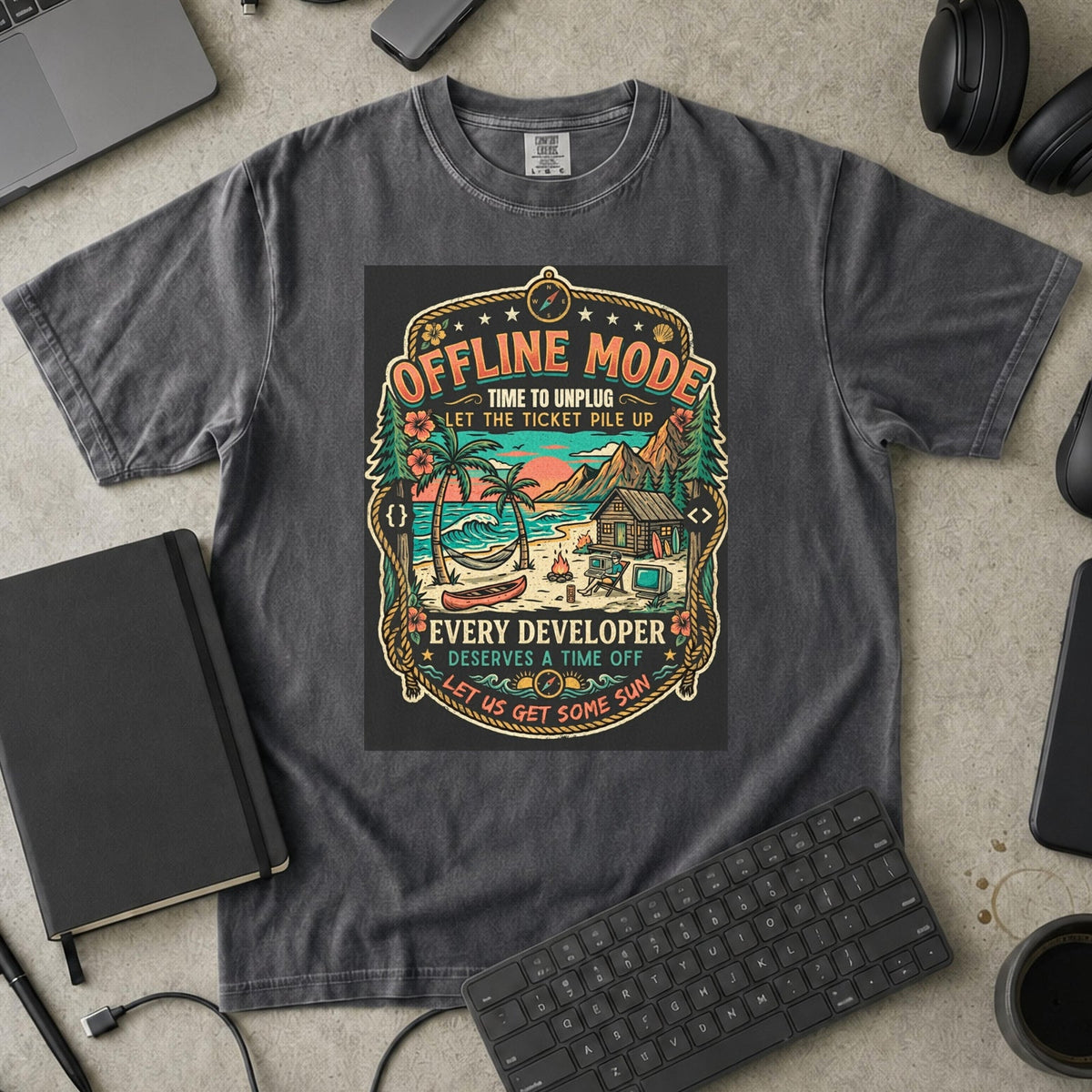 Offline Mode Unplug Premium Shirt — pepper Premium Shirt mock-up