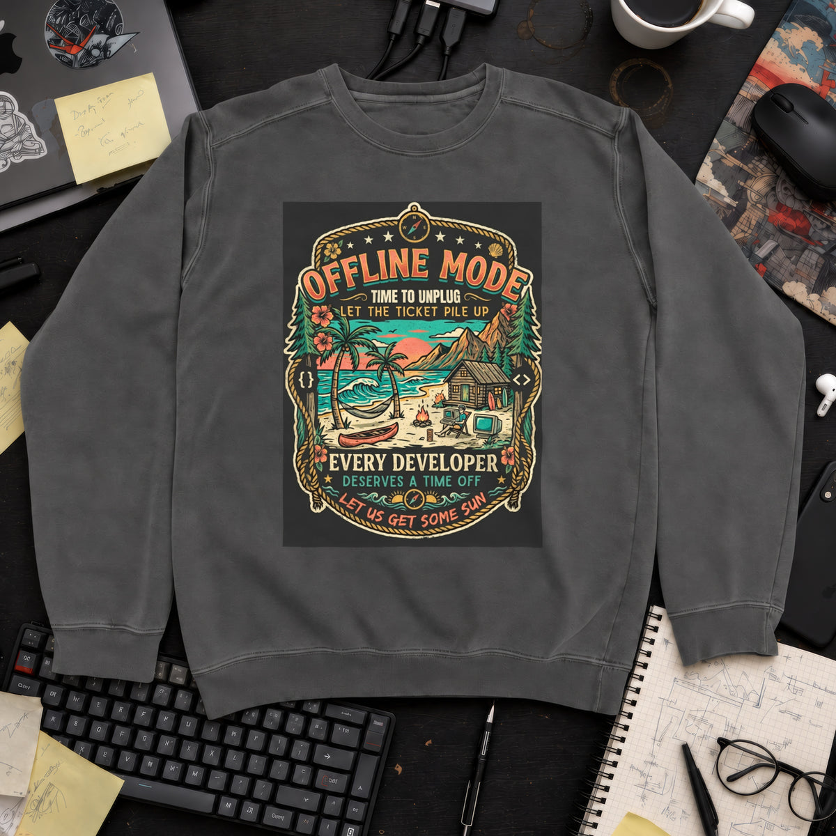 Offline Mode Unplug Sweatshirt — Pepper