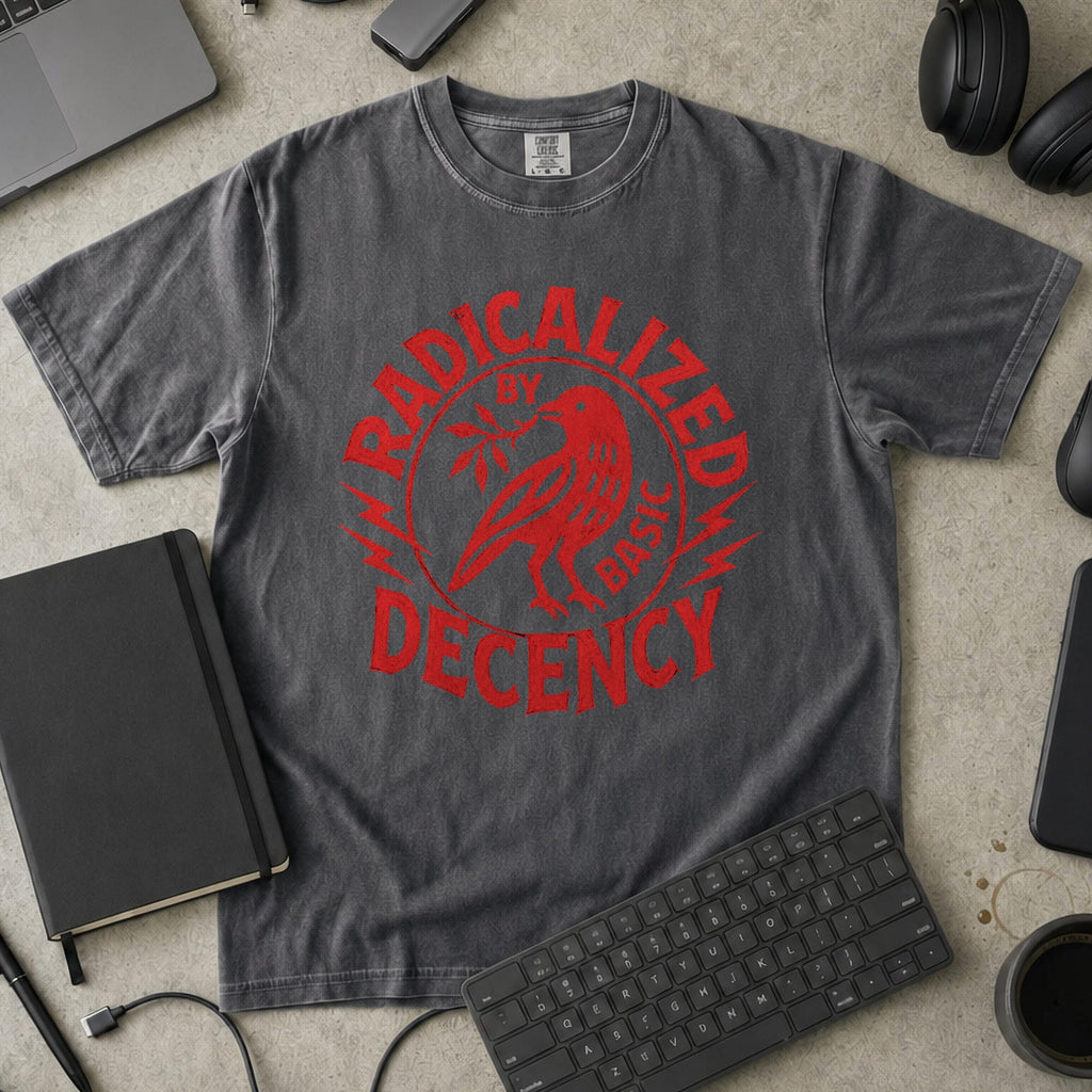 Radically Decent Premium Shirt - Pepper Flatlay Mockup