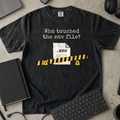 Who Touched the Env File Shirt — Black Comfort Colors 1717 flat lay