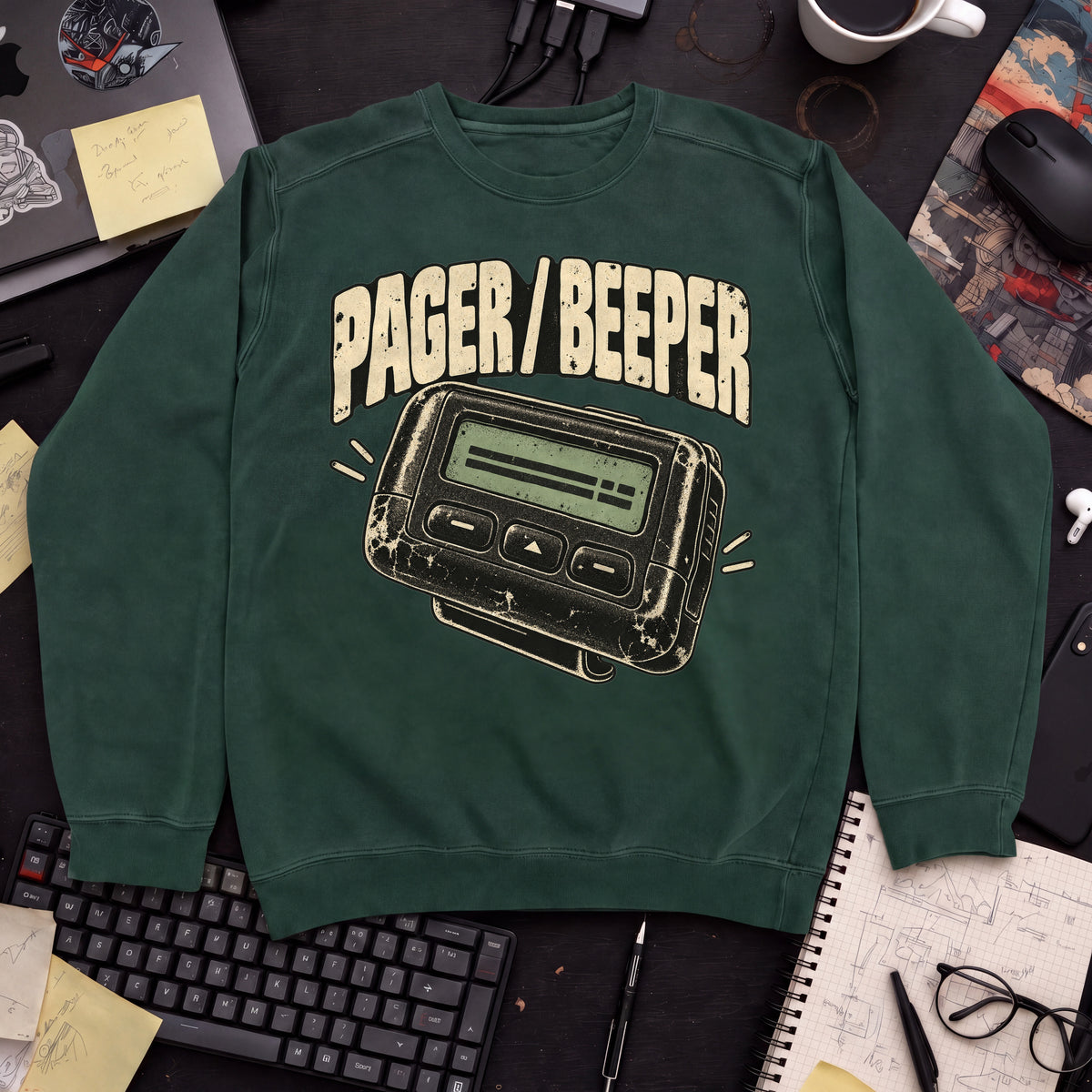 Pager Beeper Sweatshirt sweatshirt — Bottle Green