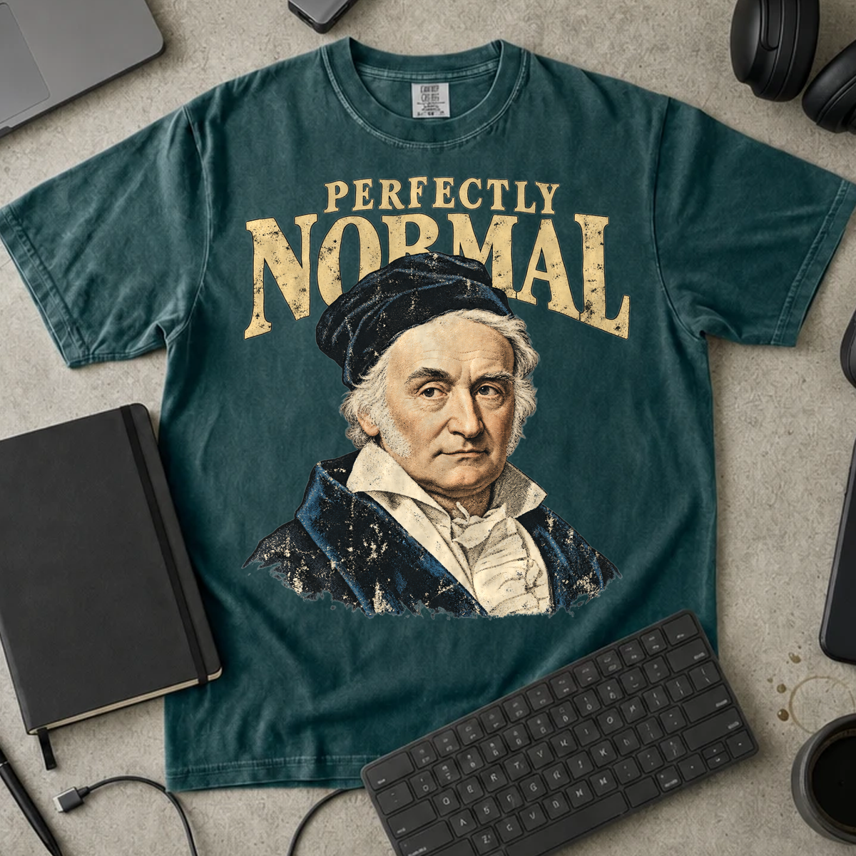 Perfectly Normal Shirt — Blue Spruce Comfort Colors 1717 flat lay