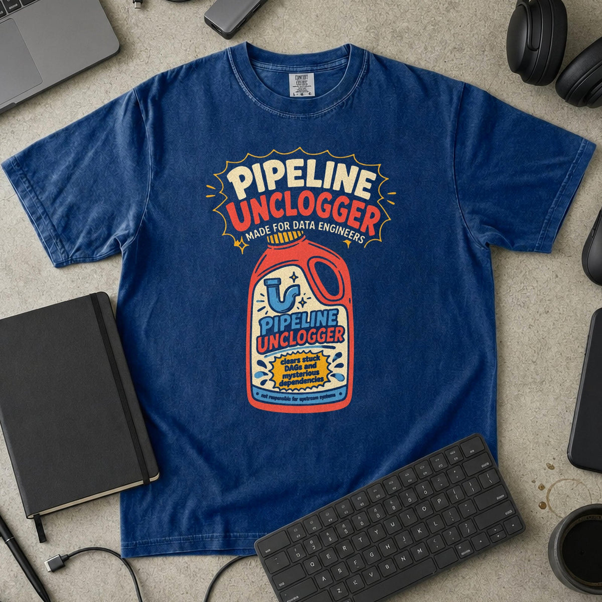 Pipeline Unclogger Premium Shirt — true navy Premium Shirt mock-up