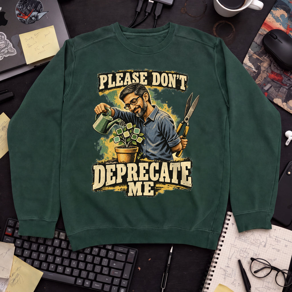 Please Don't Deprecate Me Sweatshirt sweatshirt — Bottle Green