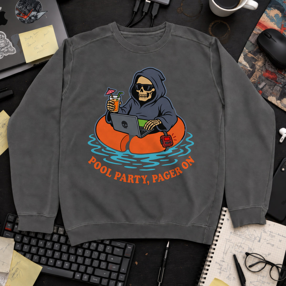 Pool Party Pager On Sweatshirt sweatshirt — Pepper