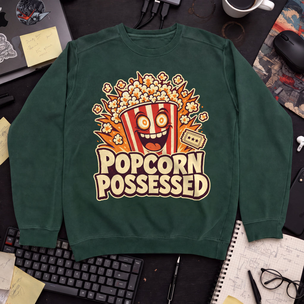 Popcorn Possessed Sweatshirt — Bottle Green