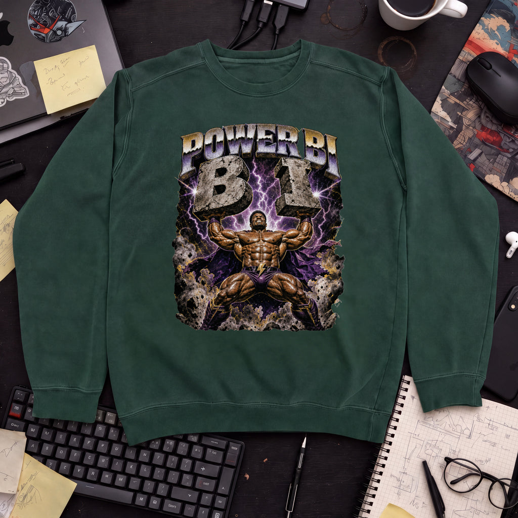 PowerBI Bootleg Sweatshirt — Bottle Green