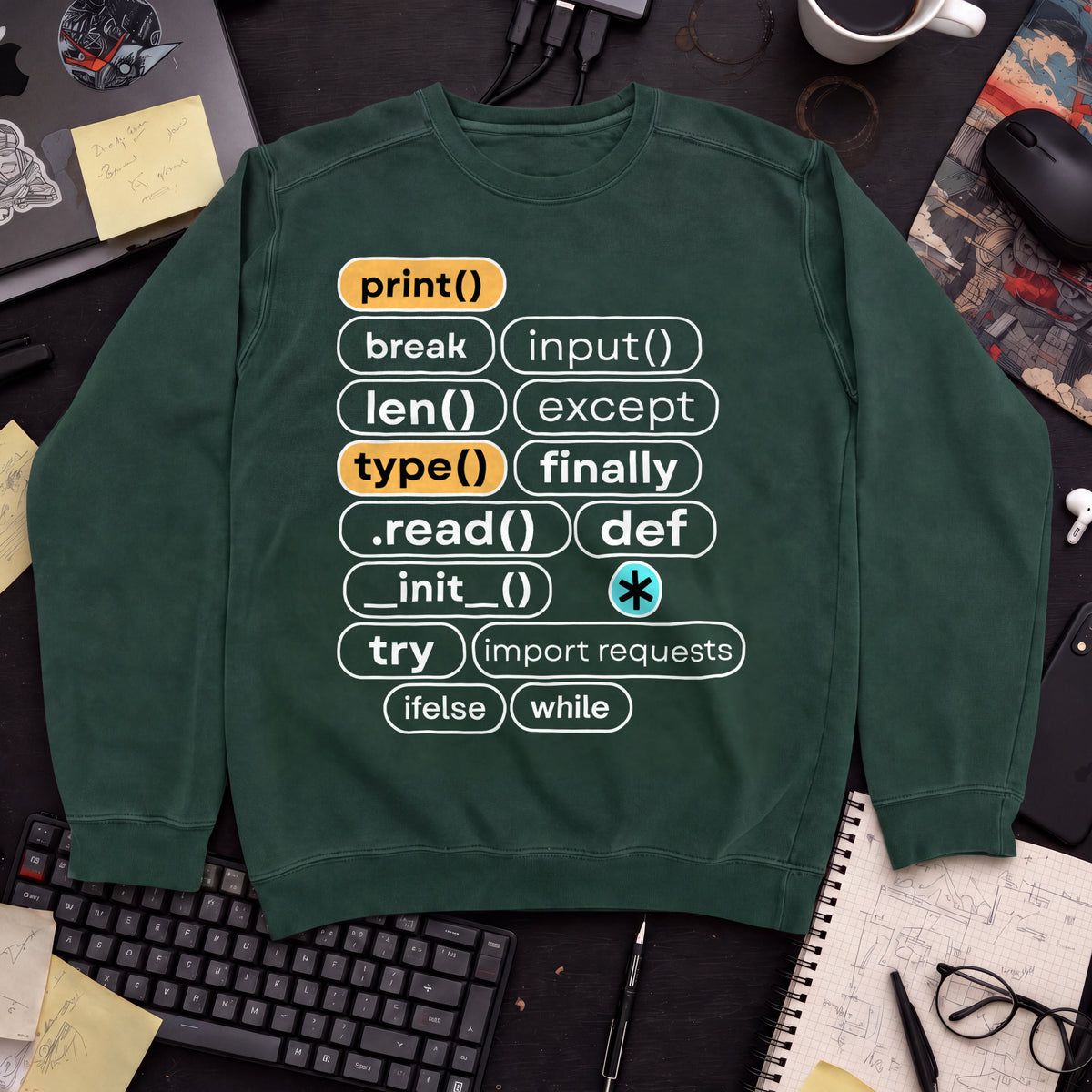 Print Break Input Sweatshirt — Bottle Green