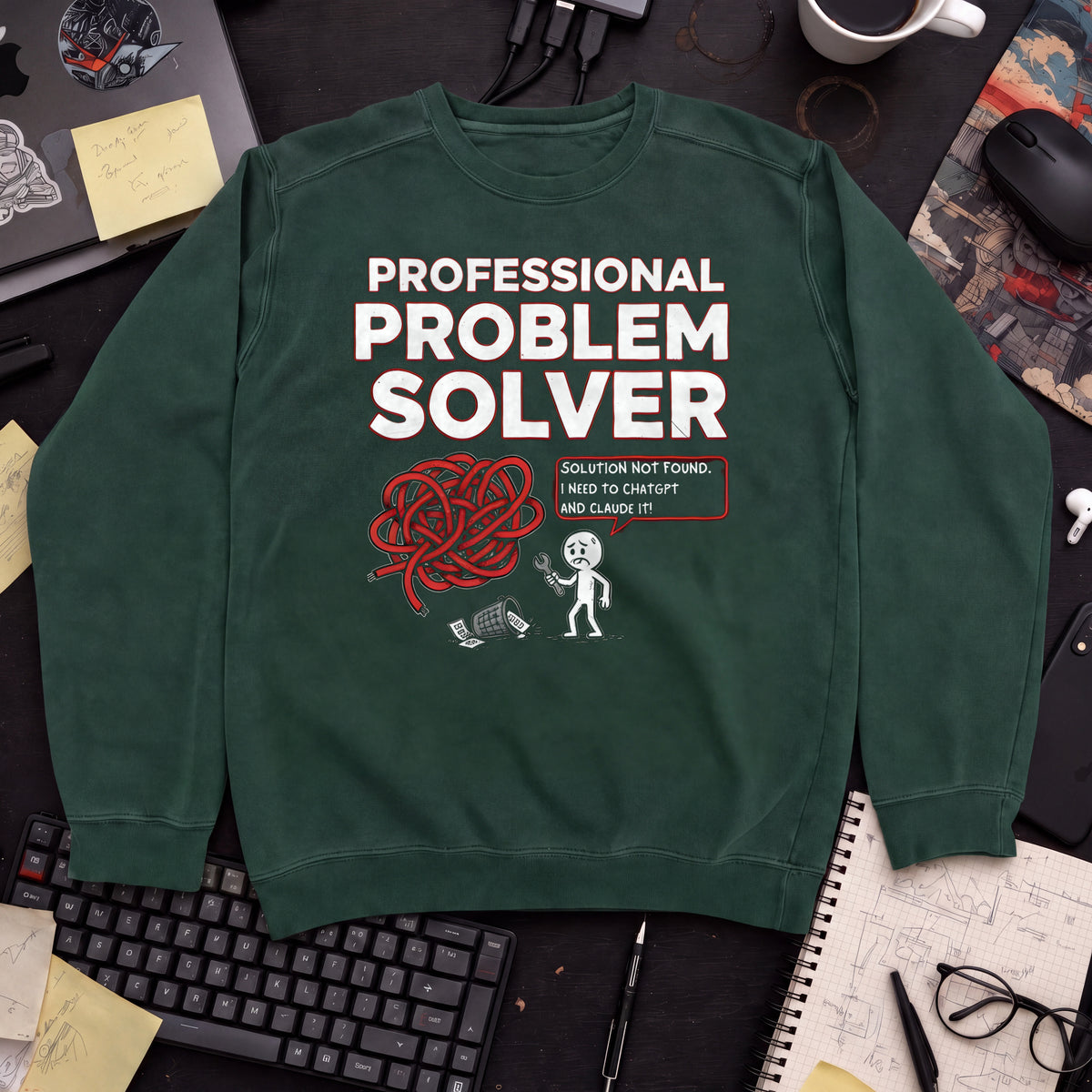 Professional Problem Solver Sweatshirt — Bottle Green