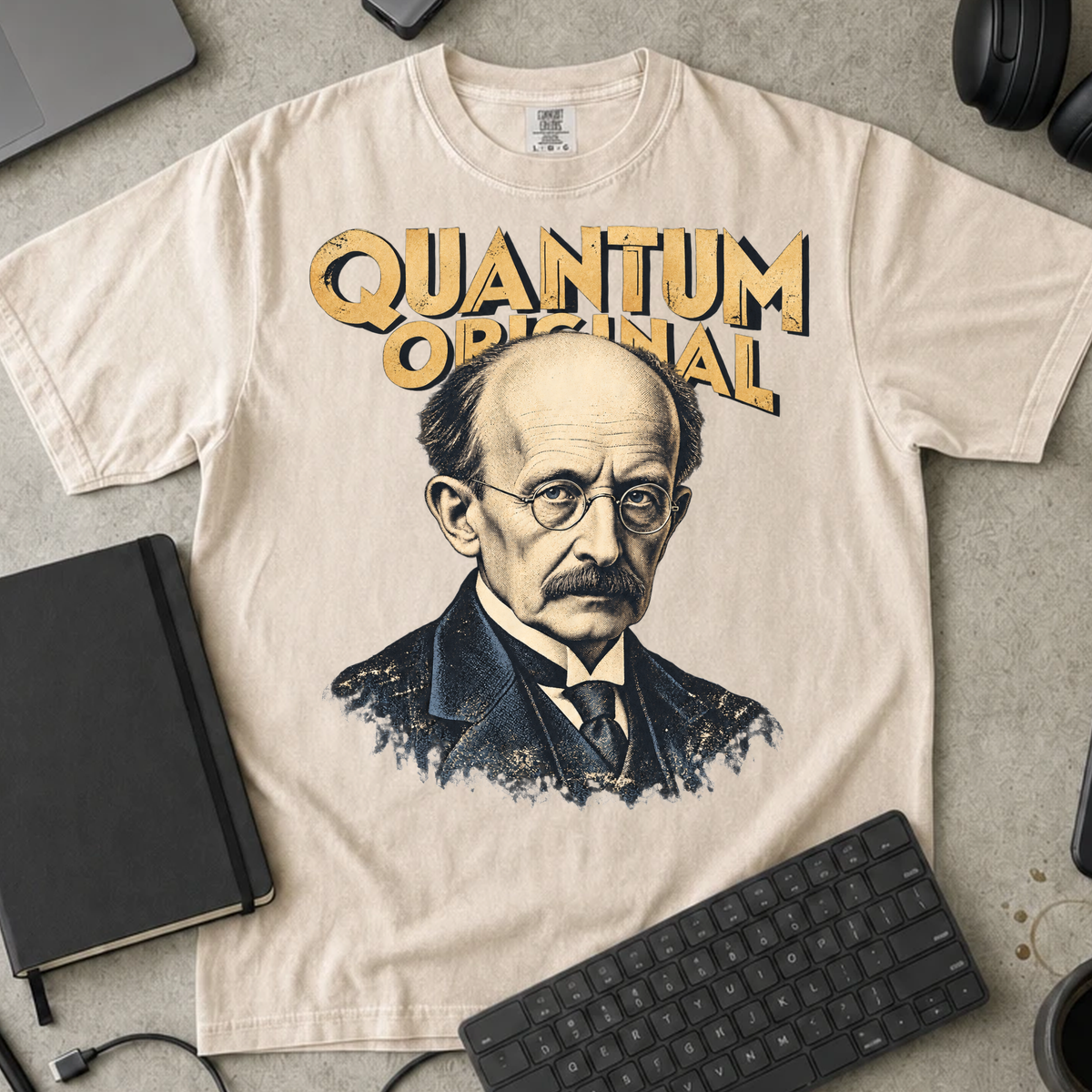 Quantum Original Shirt — Ivory Comfort Colors 1717 flat lay