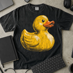 Rubber Duck Shirt — Black Comfort Colors 1717 flat lay