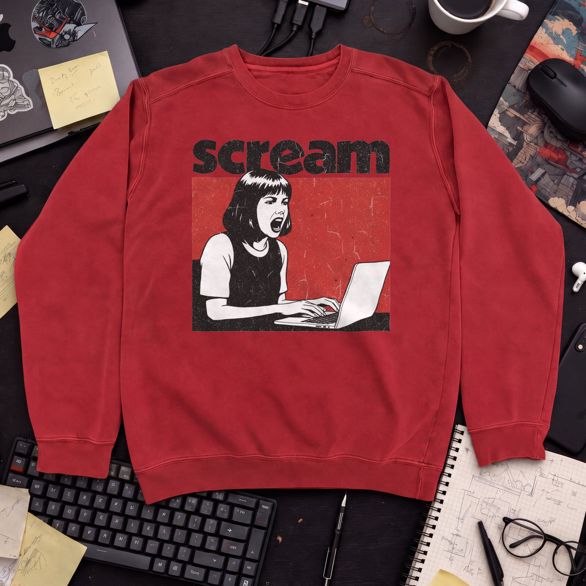 Scream Sweatshirt — Fire Red