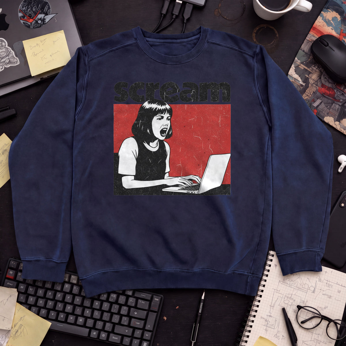 Scream Sweatshirt — Navy