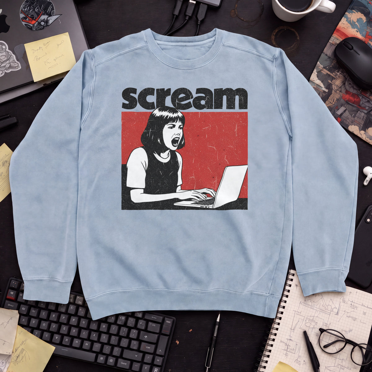 Scream Sweatshirt — Sky Blue