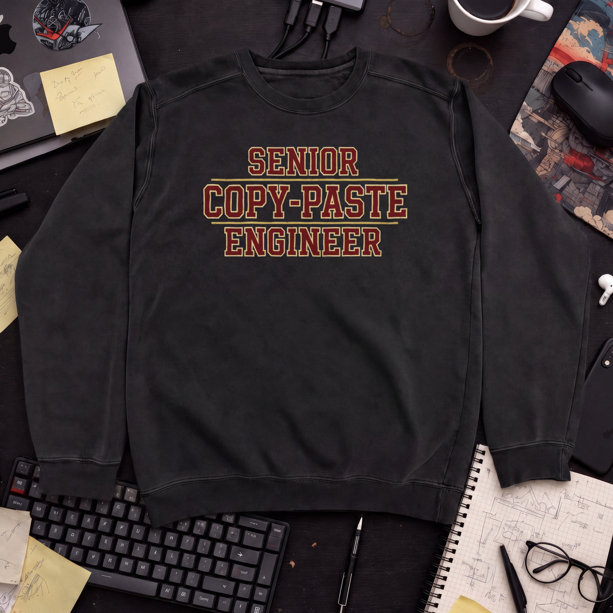 Senior Copy Paste Engineer Sweatshirt — Black