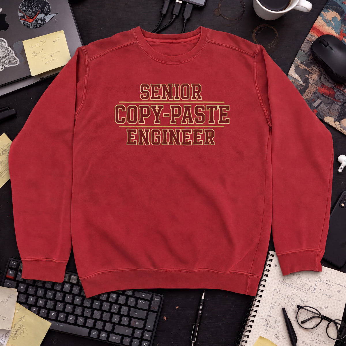 Senior Copy Paste Engineer Sweatshirt — Fire Red